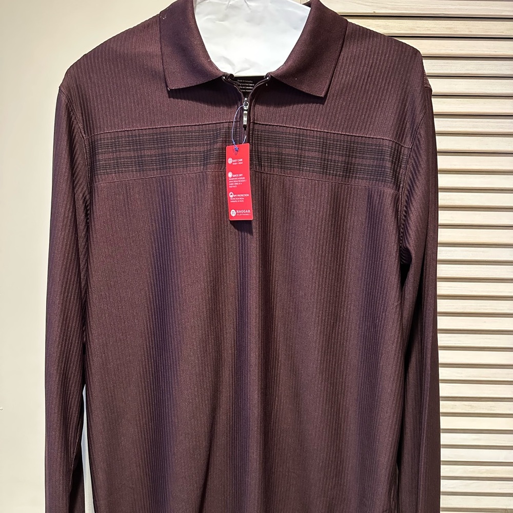NEW Haggar Boudreaux Marl Quarter Zip Sweater